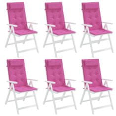 Vidaxl Podušky na židli s vysokým opěradlem 6 ks růžové látka oxford