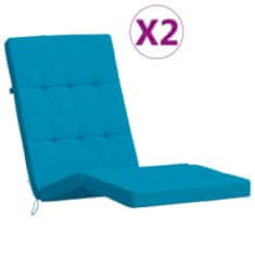 Vidaxl Podušky na polohovací židli 2 ks světle modré oxfordská látka