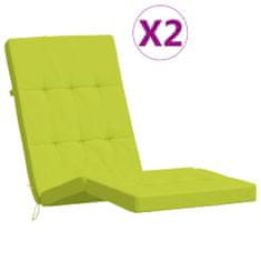 Vidaxl Podušky na polohovací židli 2 ks jasně zelené oxfordská látka