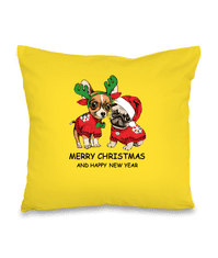 Hobbytriko Vánoční polštář - Vánoční pejsci Barva: Žlutá