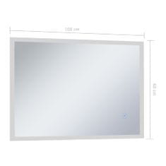 Vidaxl Koupelnové zrcadlo s LED světly a dotykovým senzorem 100x60 cm