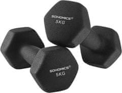 Songmics Sada jednoručných činiek 2x5 kg SONGMICS SYL60BK - čierne