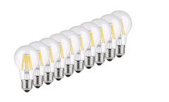 WELEDU Výhodné balení 10ks LEDisonka LED vláknová žárovka E27 8W teplá bílá 2700K 