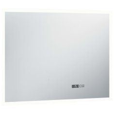 Vidaxl Koupelnové LED zrcadlo dotykový senzor zobrazení času 80x60 cm