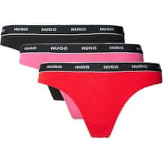 Hugo Boss 3 PACK - dámská tanga HUGO 50480150-980 (Velikost XL)