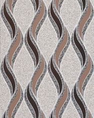 EDEM Tapeta grafický ornament EDEM 1025-13 plastický pololesklý vzor matný podklad béžová terakota bleděhnědá stříbrná 5,33 m2