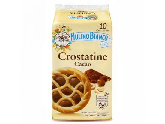 sarcia.eu MLINO BIANCO Crostatine Cacao - italské sušenky, mini dortíky s kakaovým krémem a lískovými oříšky 216g