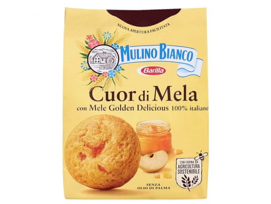 sarcia.eu MULINO BIANCO Cuor di Mela - Křehké pečivo, máslové sušenky plněné jablečnou marmeládou 300g