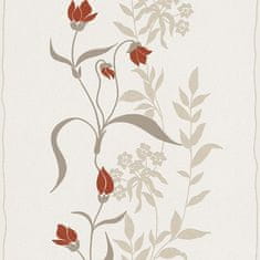 Profhome Vliesová tapeta s květinoým vzorem Profhome 958741-GU reliefná matná krémová červená béžová 5,33 m2