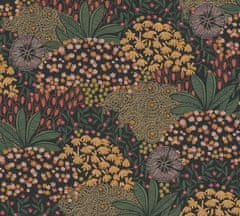 Profhome Vliesová tapeta s květinoým vzorem Profhome 387403-GU lehce reliéfná matná hnědá černá oranžová 5,33 m2