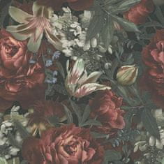 Profhome Vliesová tapeta s květinoým vzorem Profhome 385091-GU hladká matná červená zelená černá béžová 5,33 m2