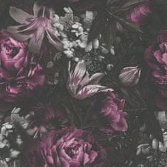 Profhome Vliesová tapeta s květinoým vzorem Profhome 385094-GU hladká matná fialová černá růžová šedá 5,33 m2