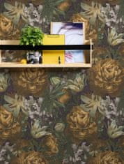 Profhome Vliesová tapeta s květinoým vzorem Profhome 385092-GU hladká matná žlutá zelená fialová šedá 5,33 m2