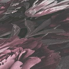 Profhome Vliesová tapeta s květinoým vzorem Profhome 385093-GU hladká matná růžová šedá černá 5,33 m2