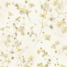 Profhome Vliesová tapeta s květinoým vzorem Profhome 387261-GU hladká matná žlutá krémová bledězelená 5,33 m2