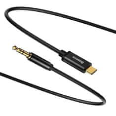 shumee Stereo audio kabel AUX 3,5mm Mini Jack - USB-C 120cm - černý