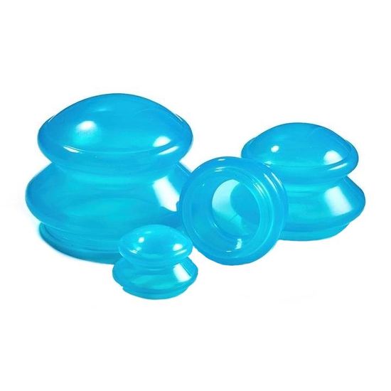 MH Star Sada silikonových čínských masážních baněk MED+, modrá
