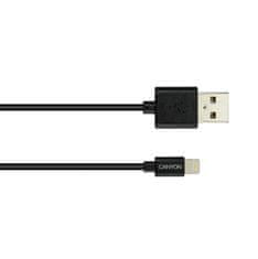 Canyon nabíjecí kabel Lightning MFI-1, kompaktní, Apple certifikát, délka 1m, černá