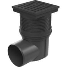 Enpro Vpusť kanalizační boční D 110 mm, suchá klapka, plastová mřížka, černá, ENPRO