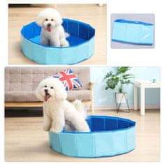 HOME & MARKER® Bazen pro psy, Skládací bazén Pro děti a domácí zvířata (PVC, 80x30 cm, modrá) | FOLDIPOOL