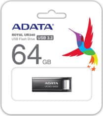 Adata UR340/64GB/USB 3.2/USB-A/Černá