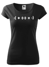 Fenomeno Dámské tričko Smile(posilovna) - černé Velikost: 3XL
