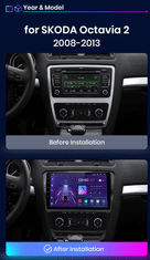 Junsun 2GB RAM 10" CarPlay Autorádio Skoda Octavia 2 A5 2008-2013 Android GPS Navigace, Bluetooth, Hansfree, WiFi, Skoda Octavia 2 A5 2008-2013 RÁDIO GPS 