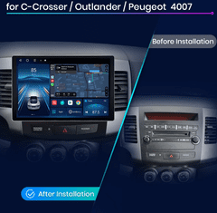 Junsun 2GB RAM Rockford CarPlay Android autorádio do Mitsubishi Outlander xl 2 2005-2011,CITROEN C-CROSSER 2007-2013, PEUGEOT 4007 2007 - 2012, GPS navigace, rádio do C-Crosser, autorádio Peugeot 4007 s GPS