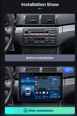 Junsun 2GB RAM 13" Android Tesla Style Autorádio do BMW E46 M3 318/320/325/330/335 s Apple CarPlay, 4G MODUL, GPS, Bluetooth, WIFI