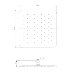 SAPHO SLIM hlavová sprcha, 300x300mm, zlato mat SL101GB - Sapho