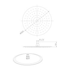 SAPHO SLIM hlavová sprcha, průměr 300mm, zlato mat MS573GB - Sapho