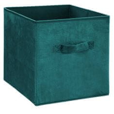 5five Úložný box, velurový, zelený, 31 cm