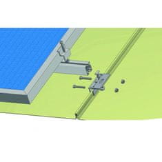 Alokon Nosná konstrukce FV panelu – šikmá střecha – falcovaný plech Počet FV panelů: 10 panelů, na výšku