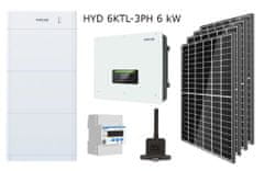 VS ELEKTRO Solární sestava HYD 6KTL-3PH II BDU+AKU: 5kWh, Počet FVP: 8×460 Wp / 3,7 kWp, Rozvaděč: Bez DC rozvaděče
