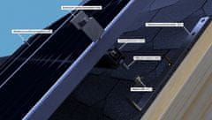 Alokon Nosná konstrukce FV panelu – šikmá střecha – šindel Počet FV panelů: 10 panelů, na výšku