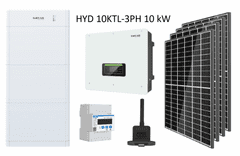 VS ELEKTRO Solární sestava HYD 10KTL-3PH 10 kW BDU+AKU: 10kWh, Počet FVP: 22x460 Wp / 10,1 kWp, Rozvaděč: DC rozvaděč pro 2 stringy