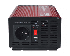 Carspa Měnič napětí P1000U-12, 12V/230V+USB, 1000W, čistá sinusovka