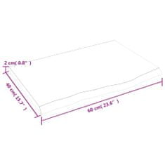 Vidaxl Koupelnová deska 60 x 50 x 2 cm neošetřené masivní dřevo