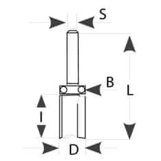 Igm Fachmann M112 Drážkovací fréza s ložiskem - D16x25x65 S=8 HM (M112-16081)