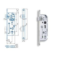 Hobes zadlabávací zámek obyčejný jednozápadový 040121, 01-15, řada 90/60, P-L (040121)