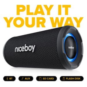  Bluetooth párty reproduktor Niceboy RAZE Origin 5 usb microsd aux in dlhá výdrž na nabitie handsfree funkcie tws párovanie 