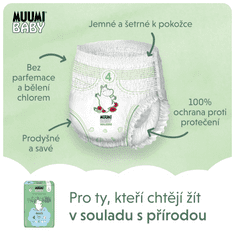 MUUMI BABY Pants 4 Maxi 7-11 kg kalhotkové eko pleny 40 ks