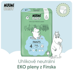 MUUMI BABY Pants 4 Maxi 7-11 kg měsíční balení kalhotkových eko plen 120 ks