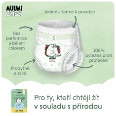 MUUMI BABY Pants 5 Maxi+ 10-15 kg kalhotkové eko pleny 54 ks