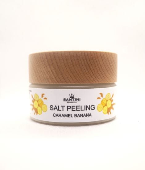 Santini Cosmetics Zjemňující solný peeling Banán a karamel