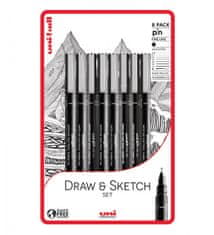 Uni Pin Sada linerů - Draw and Sketch 8 ks