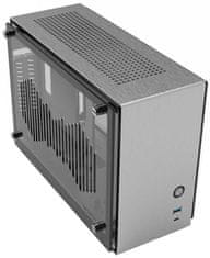 Zalman skříň M2 Mini / mini tower / ITX / 80 mm fan / USB 3.0 / USB 3.1 / riser card / prosklené bočnice / stříbrná