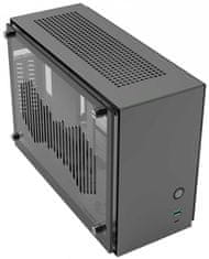 Zalman skříň M2 Mini / mini tower / ITX / 80 mm fan / USB 3.0 / USB 3.1 / riser card / prosklené bočnice / antracitová