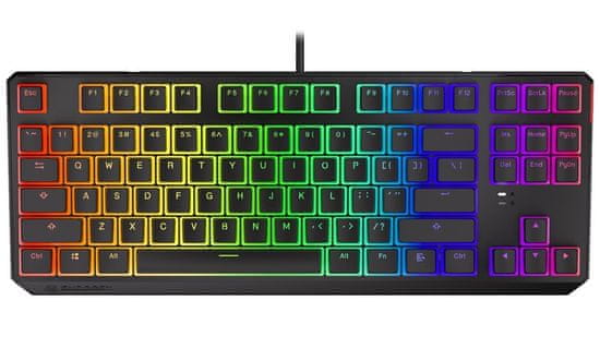 Endorfy herní klávesnice Thock TKL Pudd.Kailh RD RGB /USB/ red sw. / drátová / mechanická / US layout / černá RGB