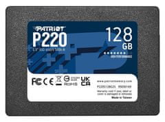 Patriot P220 128GB SSD / Interní / 2,5" / SATA 6Gb/s /